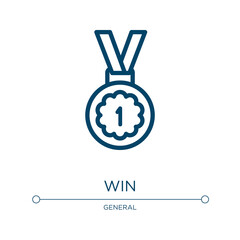 Poster - Win icon. Linear vector illustration from general collection. Outline win icon vector. Thin line symbol for use on web and mobile apps, logo, print media.