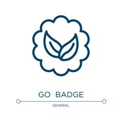 Poster - Go green badge icon. Linear vector illustration from general collection. Outline go green badge icon vector. Thin line symbol for use on web and mobile apps, logo, print media.