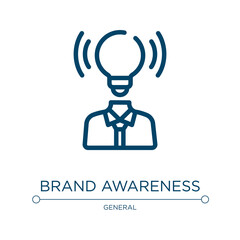 Poster - Brand awareness icon. Linear vector illustration from general collection. Outline brand awareness icon vector. Thin line symbol for use on web and mobile apps, logo, print media.