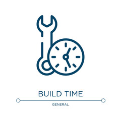 Poster - Build time icon. Linear vector illustration from general collection. Outline build time icon vector. Thin line symbol for use on web and mobile apps, logo, print media.