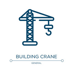 Poster - Building crane icon. Linear vector illustration from general collection. Outline building crane icon vector. Thin line symbol for use on web and mobile apps, logo, print media.