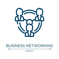 Poster - Business networking icon. Linear vector illustration from general collection. Outline business networking icon vector. Thin line symbol for use on web and mobile apps, logo, print media.