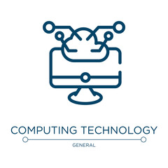 Poster - Computing technology icon. Linear vector illustration from general collection. Outline computing technology icon vector. Thin line symbol for use on web and mobile apps, logo, print media.