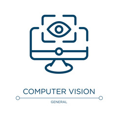 Poster - Computer vision icon. Linear vector illustration from general collection. Outline computer vision icon vector. Thin line symbol for use on web and mobile apps, logo, print media.