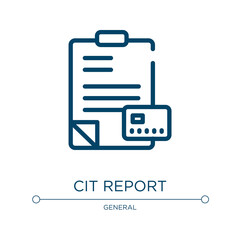 Poster - Credit report icon. Linear vector illustration from general collection. Outline credit report icon vector. Thin line symbol for use on web and mobile apps, logo, print media.