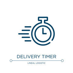 Poster - delivery timer icon. linear vector illustration from lineal logistic collection. outline delivery ti