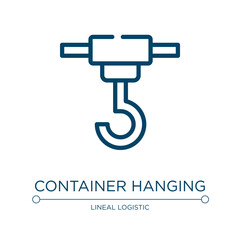 Poster - Container hanging icon. Linear vector illustration from lineal logistic collection. Outline container hanging icon vector. Thin line symbol for use on web and mobile apps, logo, print media.