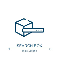 Aufkleber - Search box icon. Linear vector illustration from logistic delivery instructions collection. Outline search box icon vector. Thin line symbol for use on web and mobile apps, logo, print media.