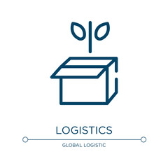 Poster - Green logistics icon. Linear vector illustration from logistics collection. Outline green logistics icon vector. Thin line symbol for use on web and mobile apps, logo, print media.