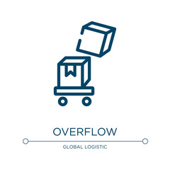 Poster - Overflow icon. Linear vector illustration from logistic collection. Outline overflow icon vector. Thin line symbol for use on web and mobile apps, logo, print media.