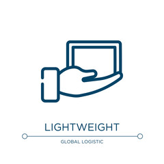 Poster - Lightweight icon. Linear vector illustration from shipping and handly linear collection. Outline lightweight icon vector. Thin line symbol for use on web and mobile apps, logo, print media.