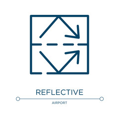 Poster - Reflective icon. Linear vector illustration from airport collection. Outline reflective icon vector. Thin line symbol for use on web and mobile apps, logo, print media.
