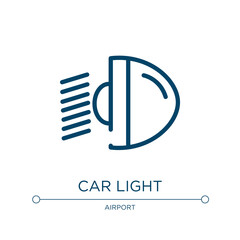 Poster - Car light icon. Linear vector illustration from parking collection. Outline car light icon vector. Thin line symbol for use on web and mobile apps, logo, print media.