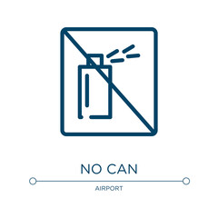 Poster - No can icon. Linear vector illustration from public services fill collection. Outline no can icon vector. Thin line symbol for use on web and mobile apps, logo, print media.