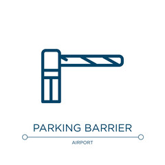 Poster - Parking barrier icon. Linear vector illustration from parking collection. Outline parking barrier icon vector. Thin line symbol for use on web and mobile apps, logo, print media.