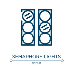 Poster - Semaphore lights icon. Linear vector illustration from signals set collection. Outline semaphore lights icon vector. Thin line symbol for use on web and mobile apps, logo, print media.