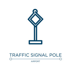Poster - Traffic signal pole icon. Linear vector illustration from signals set collection. Outline traffic signal pole icon vector. Thin line symbol for use on web and mobile apps, logo, print media.