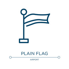 Poster - Plain flag icon. Linear vector illustration from poi public places collection. Outline plain flag icon vector. Thin line symbol for use on web and mobile apps, logo, print media.