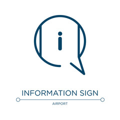 Poster - Information sign icon. Linear vector illustration from poi public places collection. Outline information sign icon vector. Thin line symbol for use on web and mobile apps, logo, print media.