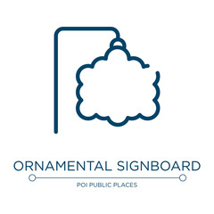 Poster - Ornamental signboard icon. Linear vector illustration from signals collection. Outline ornamental signboard icon vector. Thin line symbol for use on web and mobile apps, logo, print media.