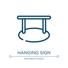 Poster - Hanging sign icon. Linear vector illustration from signals collection. Outline hanging sign icon vector. Thin line symbol for use on web and mobile apps, logo, print media.