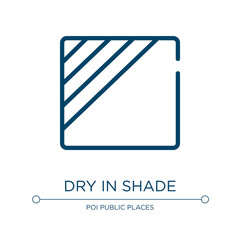 Aufkleber - Dry in shade icon. Linear vector illustration from laundry instructions collection. Outline dry in shade icon vector. Thin line symbol for use on web and mobile apps, logo, print media.