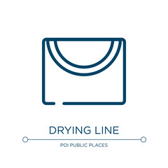 Aufkleber - Drying line icon. Linear vector illustration from laundry instructions collection. Outline drying line icon vector. Thin line symbol for use on web and mobile apps, logo, print media.