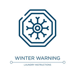 Aufkleber - Winter warning icon. Linear vector illustration from universal warning signals collection. Outline winter warning icon vector. Thin line symbol for use on web and mobile apps, logo, print media.