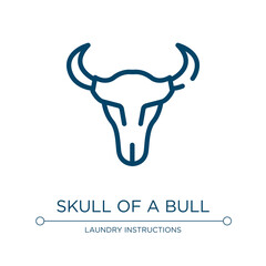 Poster - Skull of a bull icon. Linear vector illustration from american indigenous signals collection. Outline skull of a bull icon vector. Thin line symbol for use on web and mobile apps, logo, print media.