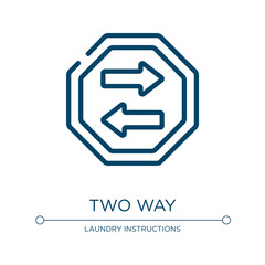 Aufkleber - Two way icon. Linear vector illustration from traffic signs collection collection. Outline two way icon vector. Thin line symbol for use on web and mobile apps, logo, print media.