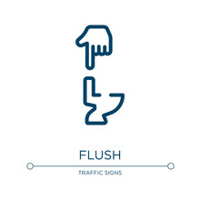 Flush Icon. Linear Vector Illustration From Toilet Collection. Outline Flush Icon Vector. Thin Line Symbol For Use On Web And Mobile Apps, Logo, Print Media.