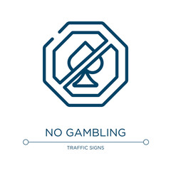 Aufkleber - no gambling icon. linear vector illustration from signal and prohibitions collection. outline no gam