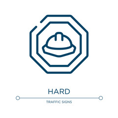 Poster - Hard icon. Linear vector illustration from health and safety collection. Outline hard icon vector. Thin line symbol for use on web and mobile apps, logo, print media.