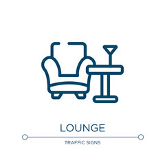 Poster - Lounge icon. Linear vector illustration from hotel collection. Outline lounge icon vector. Thin line symbol for use on web and mobile apps, logo, print media.