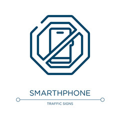 Poster - Smarthphone icon. Linear vector illustration from signals & prohitibions collection. Outline smarthphone icon vector. Thin line symbol for use on web and mobile apps, logo, print media.