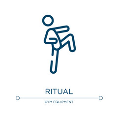 Poster - ritual icon. linear vector illustration from thai boxing collection. outline ritual icon vector. thi