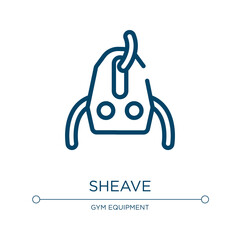 Poster - Sheave icon. Linear vector illustration from adventure sports collection. Outline sheave icon vector. Thin line symbol for use on web and mobile apps, logo, print media.