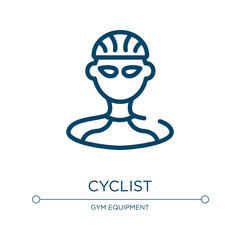 Poster - Cyclist icon. Linear vector illustration from sport avatars collection. Outline cyclist icon vector. Thin line symbol for use on web and mobile apps, logo, print media.