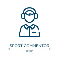 Poster - Sport commentor icon. Linear vector illustration from sports collection. Outline sport commentor icon vector. Thin line symbol for use on web and mobile apps, logo, print media.