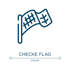 Poster - Checkered flag icon. Linear vector illustration from sports collection. Outline checkered flag icon vector. Thin line symbol for use on web and mobile apps, logo, print media.