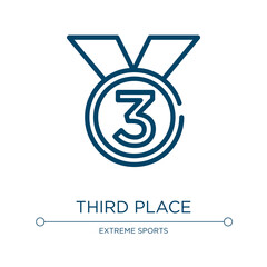 Aufkleber - Third place icon. Linear vector illustration from sports collection. Outline third place icon vector. Thin line symbol for use on web and mobile apps, logo, print media.