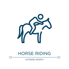 Poster - Horse riding icon. Linear vector illustration from sports collection. Outline horse riding icon vector. Thin line symbol for use on web and mobile apps, logo, print media.