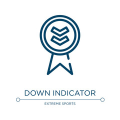 Aufkleber - Down indicator icon. Linear vector illustration from american football collection. Outline down indicator icon vector. Thin line symbol for use on web and mobile apps, logo, print media.