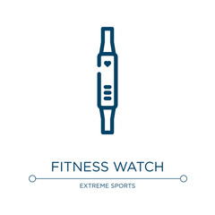 Poster - Fitness watch icon. Linear vector illustration from active lifestyle collection. Outline fitness watch icon vector. Thin line symbol for use on web and mobile apps, logo, print media.