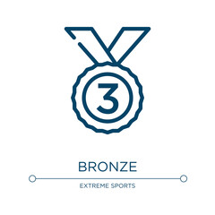 Poster - Bronze icon. Linear vector illustration from award and reward collection. Outline bronze icon vector. Thin line symbol for use on web and mobile apps, logo, print media.