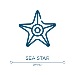 Poster - Sea star icon. Linear vector illustration from summer collection. Outline sea star icon vector. Thin line symbol for use on web and mobile apps, logo, print media.