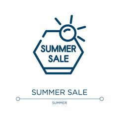 Poster - Summer sale icon. Linear vector illustration from summer collection. Outline summer sale icon vector. Thin line symbol for use on web and mobile apps, logo, print media.