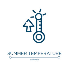 Poster - Summer temperature icon. Linear vector illustration from summer collection. Outline summer temperature icon vector. Thin line symbol for use on web and mobile apps, logo, print media.