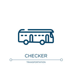Poster - Checker icon. Linear vector illustration from public transportation collection. Outline checker icon vector. Thin line symbol for use on web and mobile apps, logo, print media.