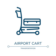 Poster - Airport cart icon. Linear vector illustration from airport collection. Outline airport cart icon vector. Thin line symbol for use on web and mobile apps, logo, print media.